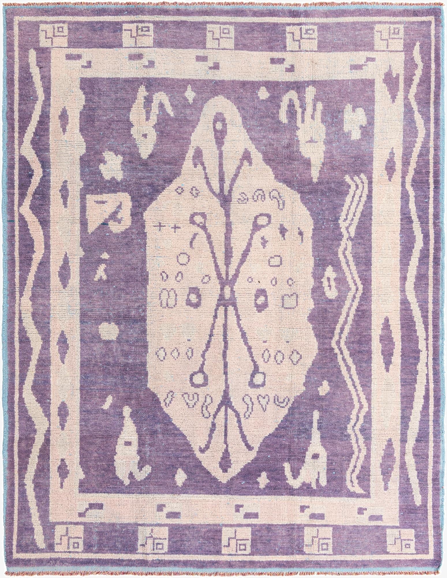 8' 1 x 10' 4  Hand Knotted Oushak Wool Rug