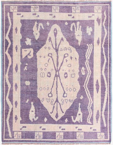 8' 1 x 10' 4 Hand Knotted Oushak Wool Rug