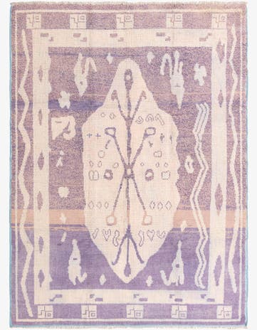 8' 1 x 10' 10 Hand Knotted Oushak Wool Rug