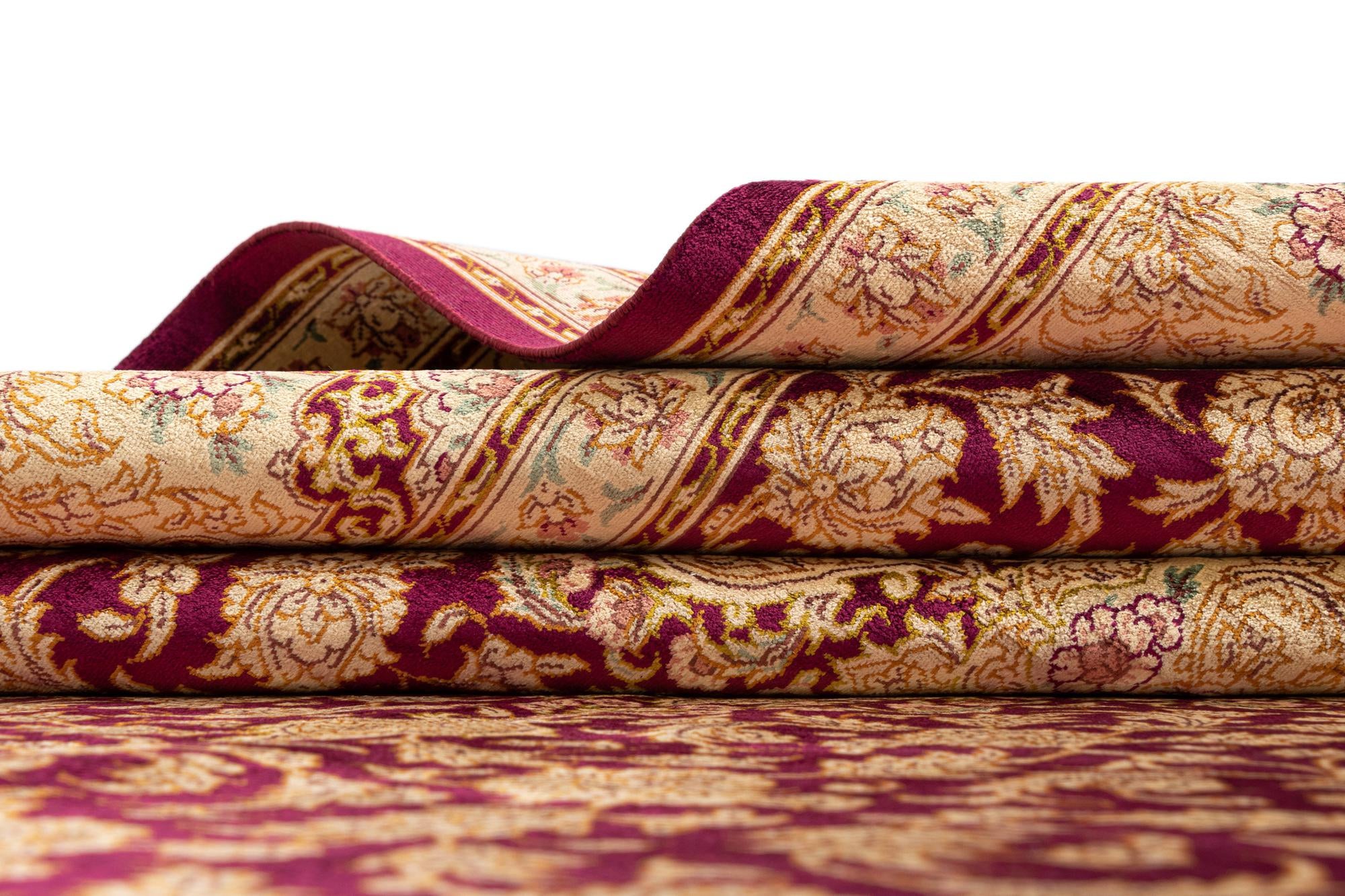5' 3 x 7' 9 Hand Knotted Qom Silk Persian Rug