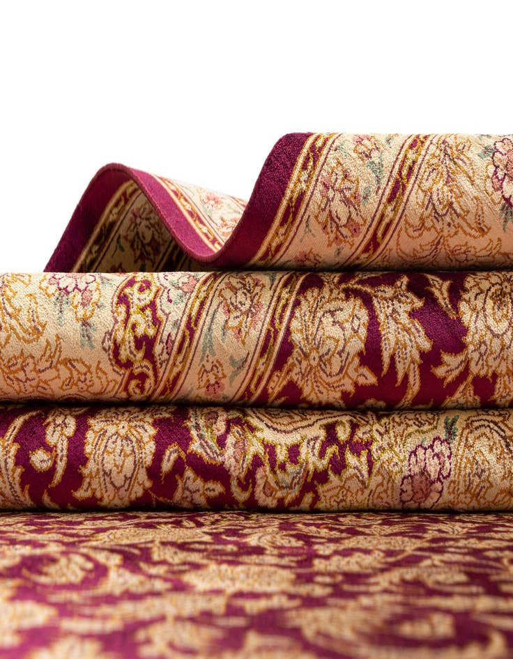 Detail image of 5' 3 x 7' 9  Hand Knotted Qom Silk Persian Rug