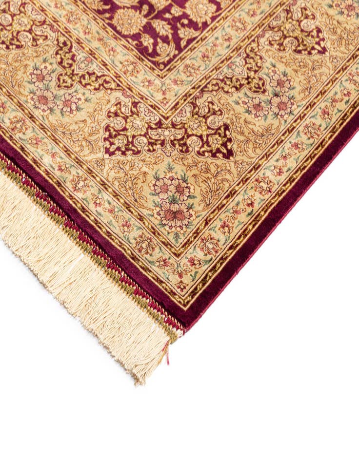 Detail image of 5' 3 x 7' 9  Hand Knotted Qom Silk Persian Rug