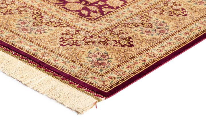 5' 3 x 7' 9 Hand Knotted Qom Silk Persian Rug