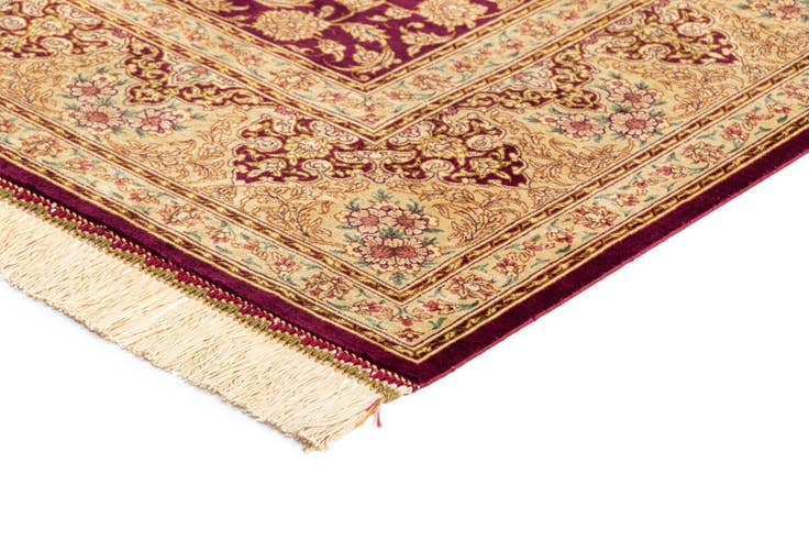 Detail image of 5' 3 x 7' 9 Hand Knotted Qom Silk Persian Rug