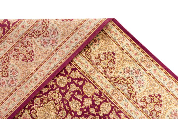 5' 3 x 7' 9 Hand Knotted Qom Silk Persian Rug