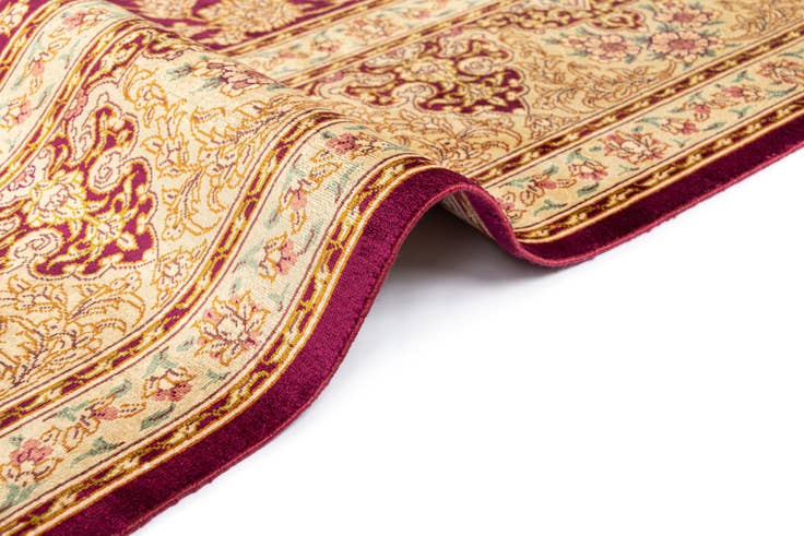 Detail image of 5' 3 x 7' 9 Hand Knotted Qom Silk Persian Rug