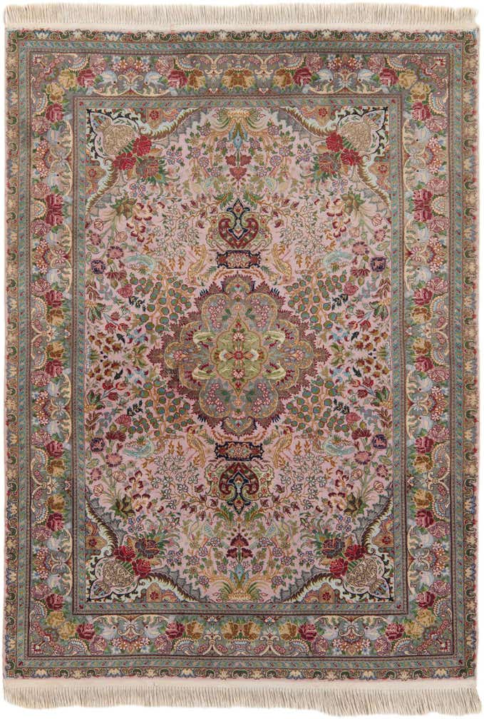 5' x 6' 8 Hand Knotted Tabriz Persian Rug