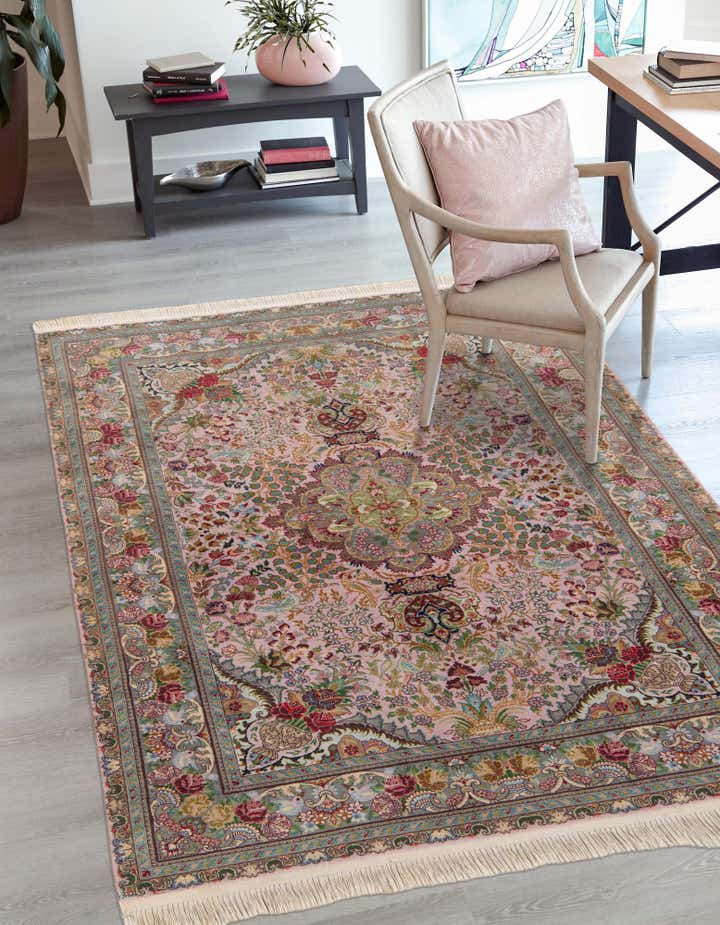 5' x 6' 8 Hand Knotted Tabriz Persian Rug