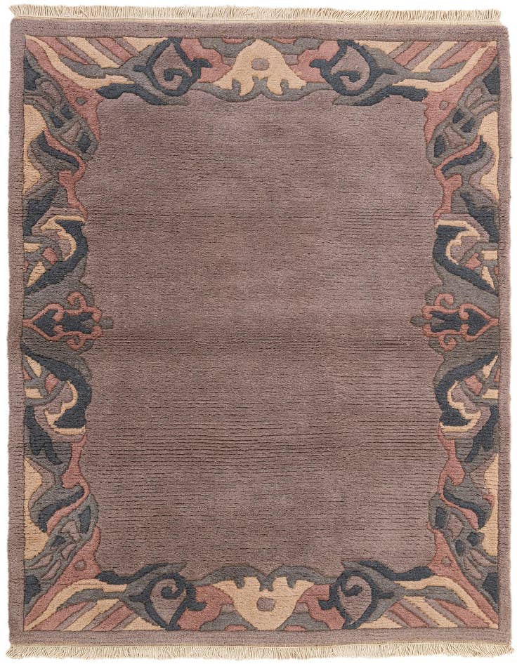Detail image of 4' x 5' 11 Hand Knotted Tibet Wool Rug