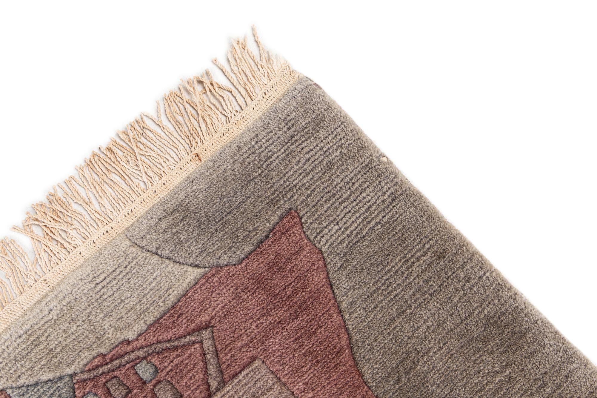 6' 8 x 9' 8 Hand Knotted Tibet Wool Rug