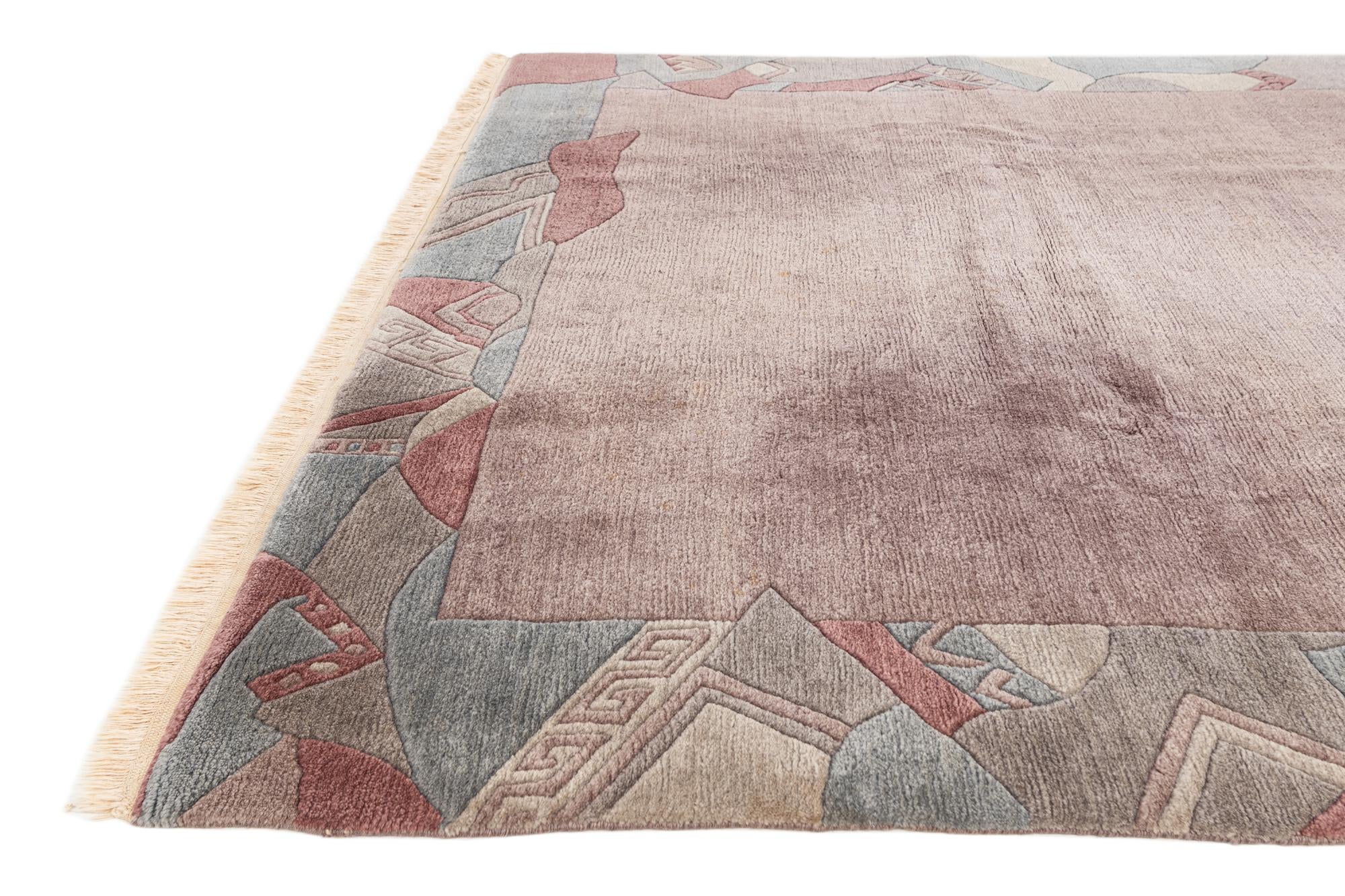 6' 8 x 9' 8 Hand Knotted Tibet Wool Rug