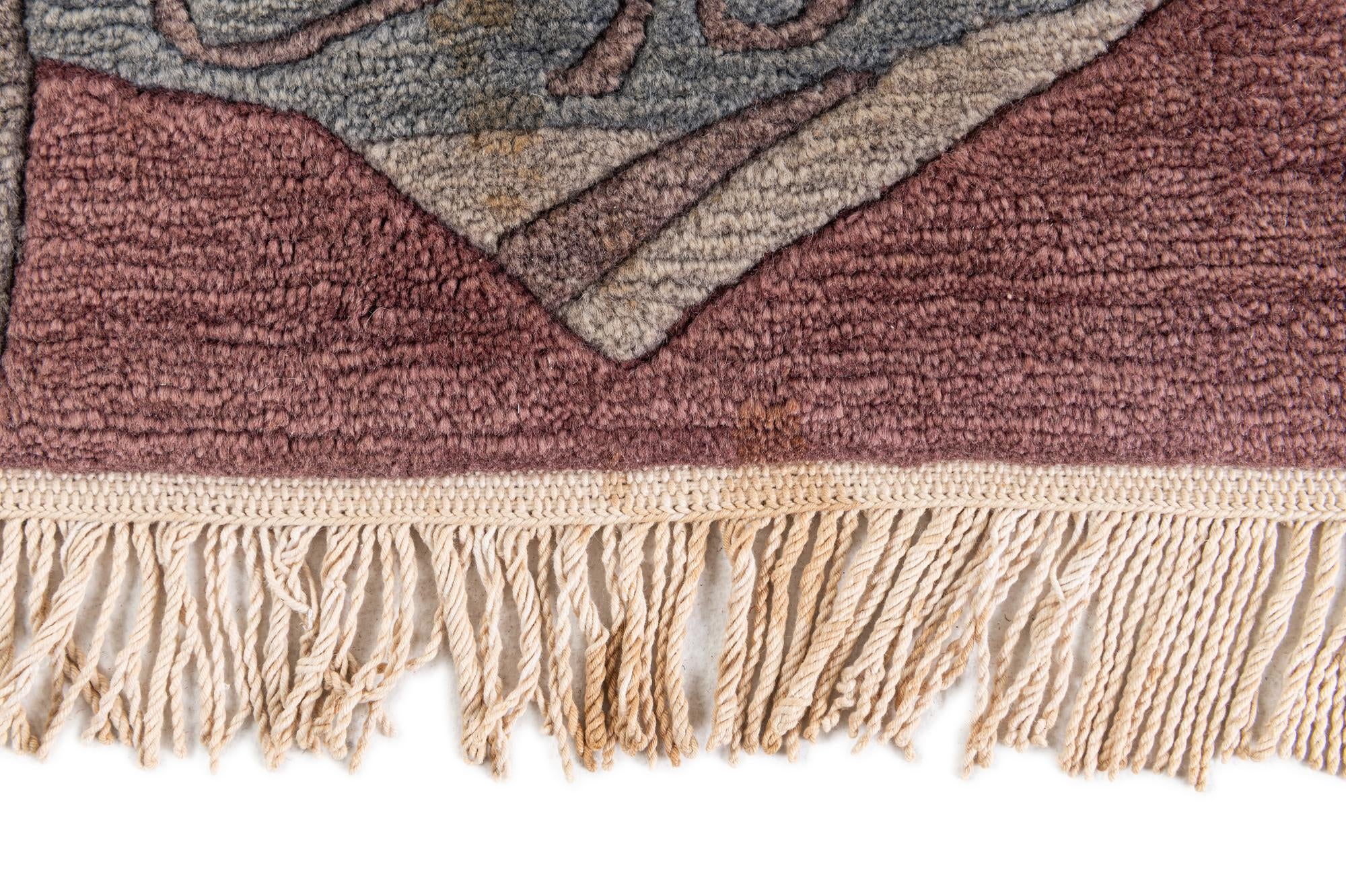 6' 8 x 9' 8 Hand Knotted Tibet Wool Rug