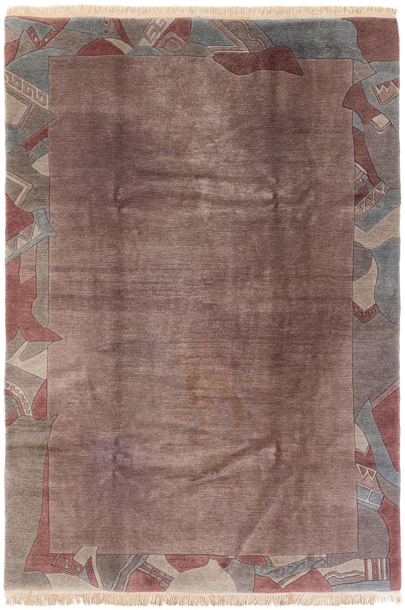 6' 8 x 9' 8 Hand Knotted Tibet Wool Rug