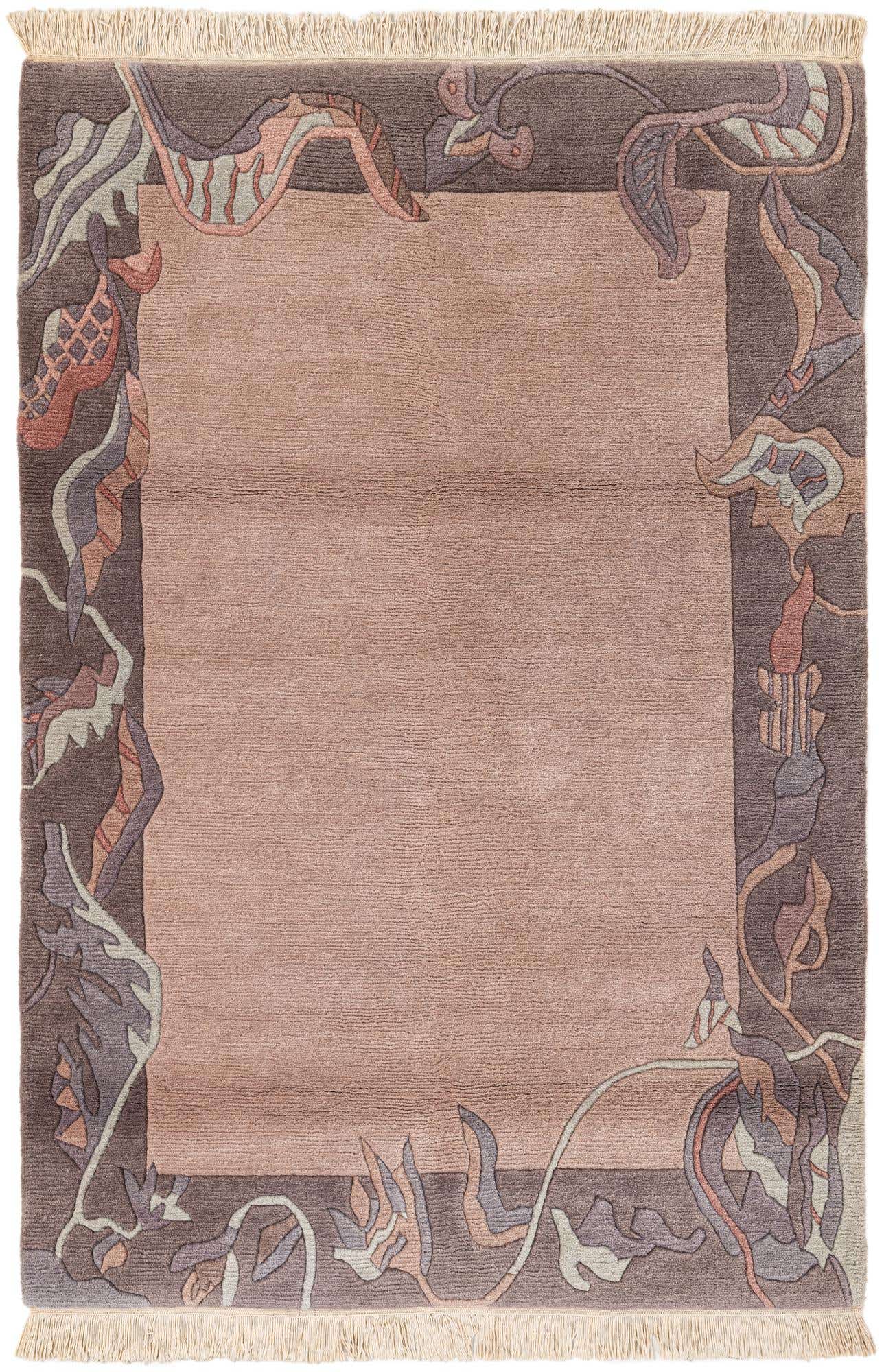 4' x 5' 10 Hand Knotted Tibet Wool Rug