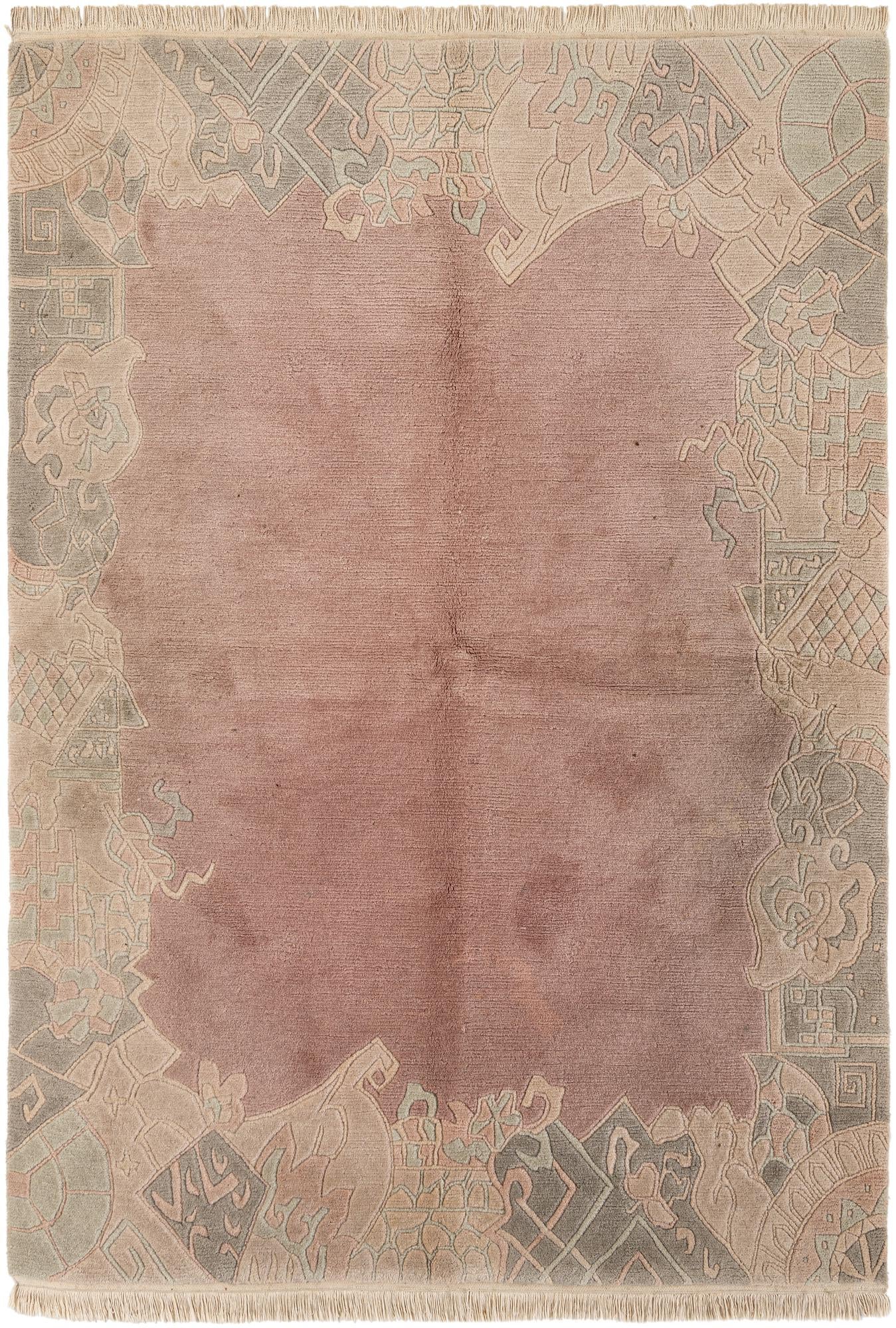 5' 8 x 8' Hand Knotted Tibet Wool Rug