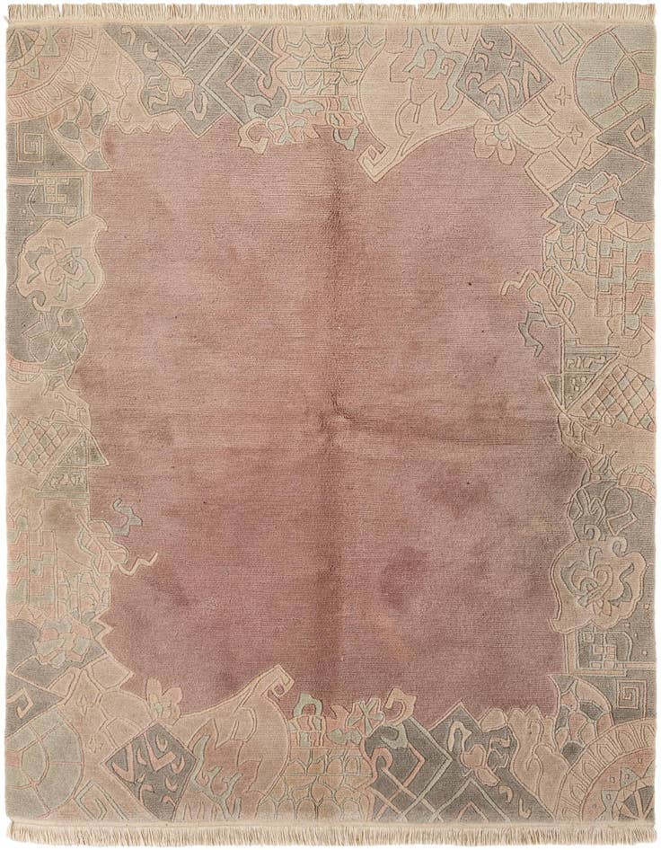 Detail image of 5' 8 x 8' Hand Knotted Tibet Wool Rug