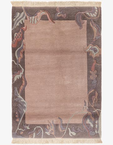 4' x 5' 10 Hand Knotted Tibet Wool Rug