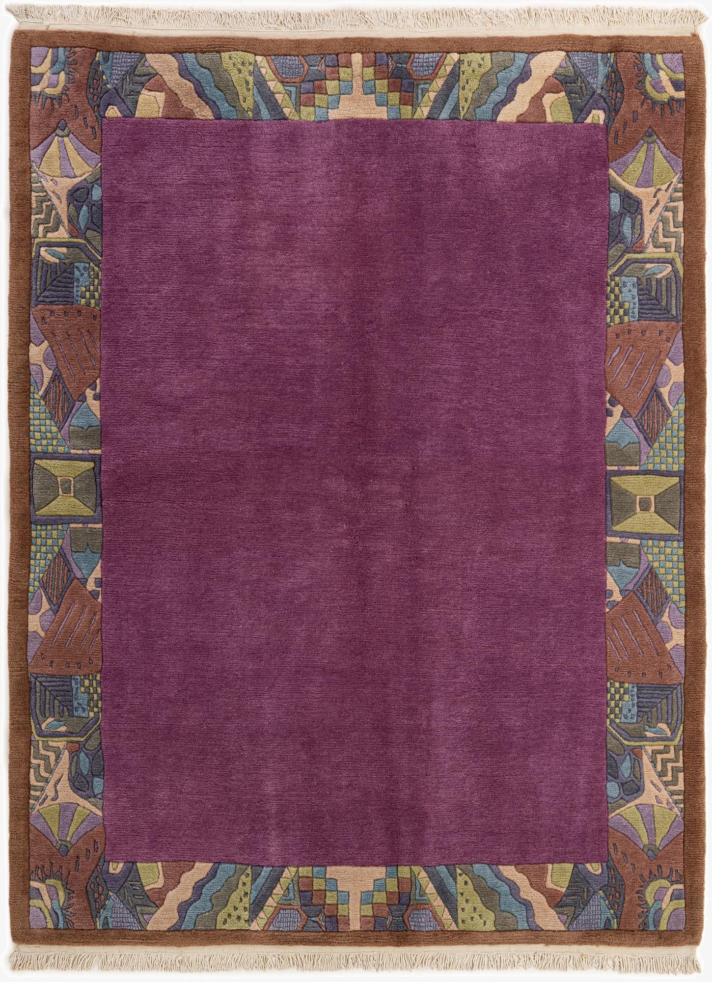 5' 10 x 7' 6  Hand Knotted Tibet Wool Rug