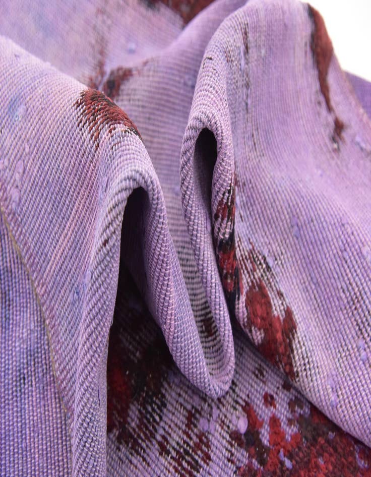 Detail image of 6' 8 x 9'  Hand Knotted Ultra Vintage Persian Wool Rug