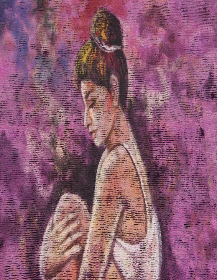 Detail image of 3' 9 x 5' 2  Hand Knotted Ultra Vintage Persian Wool Rug