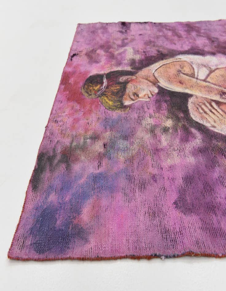 Detail image of 3' 9 x 5' 2  Hand Knotted Ultra Vintage Persian Wool Rug