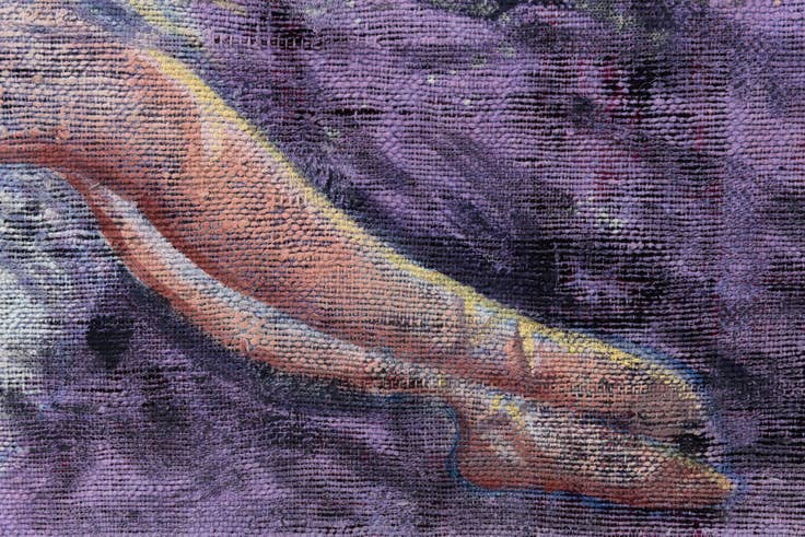 Detail image of 3' 6 x 5' Hand Knotted Ultra Vintage Persian Wool Rug