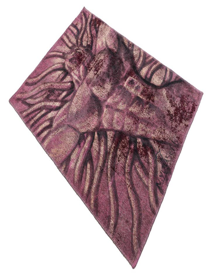 Detail image of 3' 2 x 4' 4  Hand Knotted Ultra Vintage Persian Wool Rug