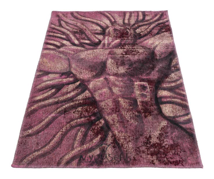 Detail image of 3' 2 x 4' 4 Hand Knotted Ultra Vintage Persian Wool Rug