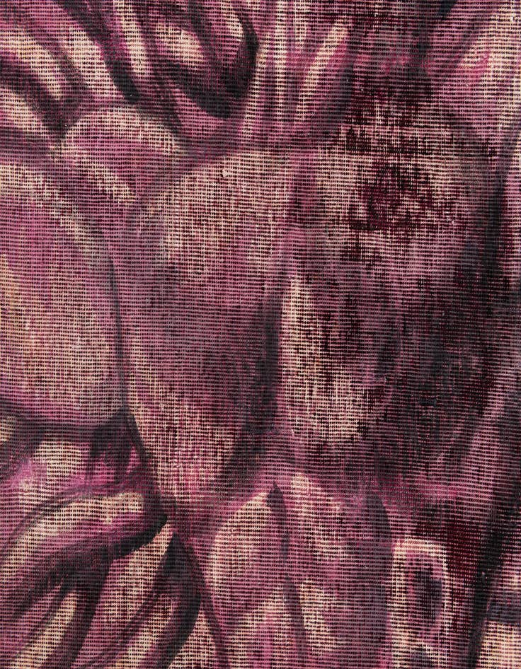 Detail image of 3' 2 x 4' 4  Hand Knotted Ultra Vintage Persian Wool Rug