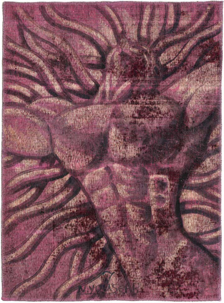 3' 2 x 4' 4 Hand Knotted Ultra Vintage Persian Wool Rug