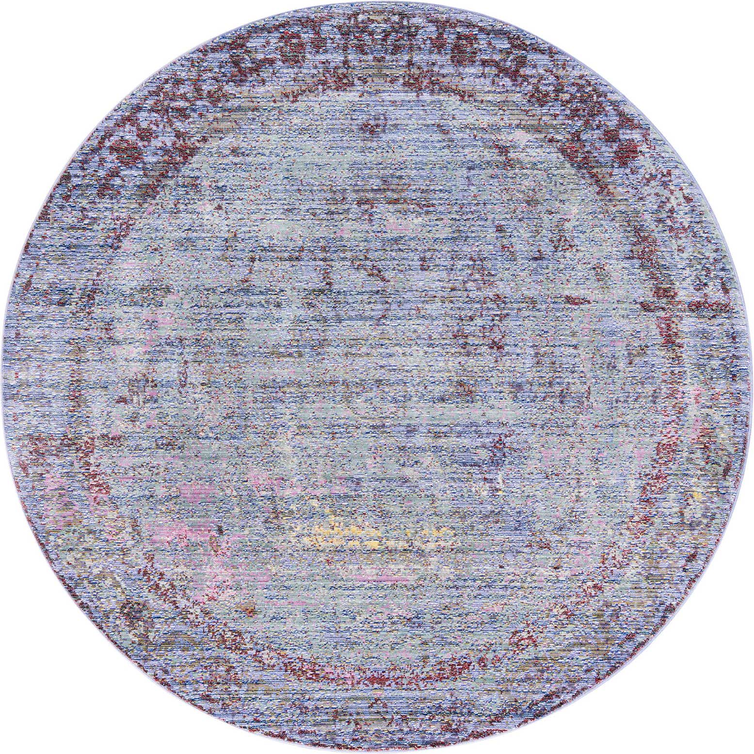6' x 6' Aqua Round Rug