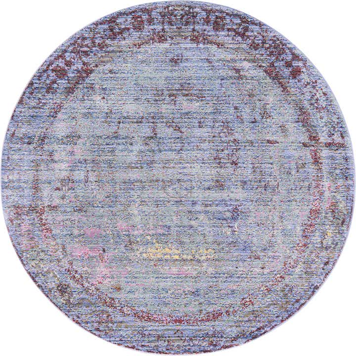 6' x 6' Aqua Round Rug