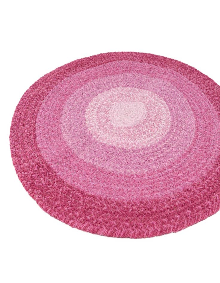 Detail image of 2' 9 x 2' 9 Handmade Hand Braided Wool Round Rug