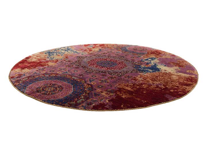 7' 2 x 7' 3 Hand Knotted Mamluk Ziegler Round Rug