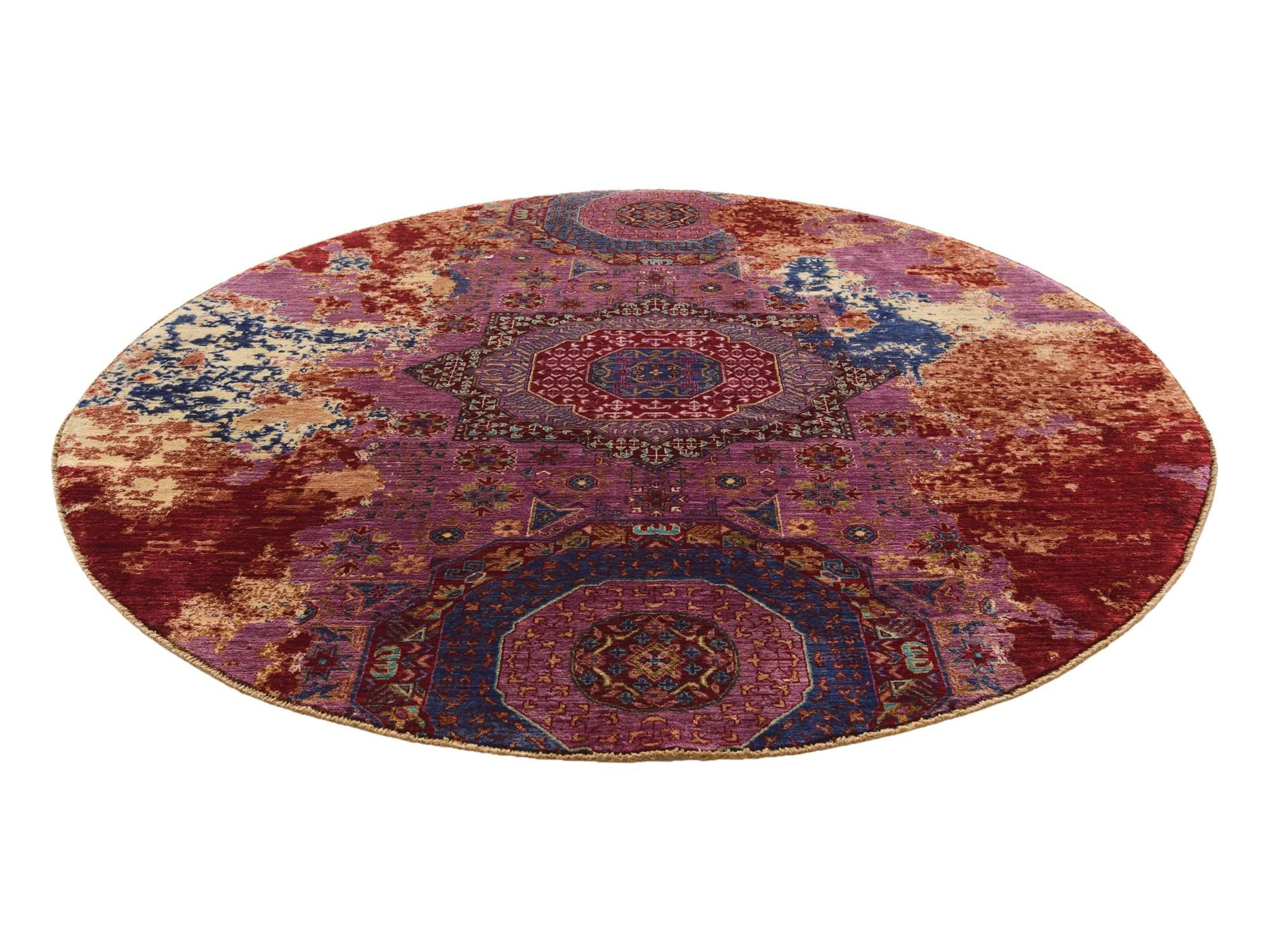 7' 2 x 7' 3 Hand Knotted Mamluk Ziegler Round Rug