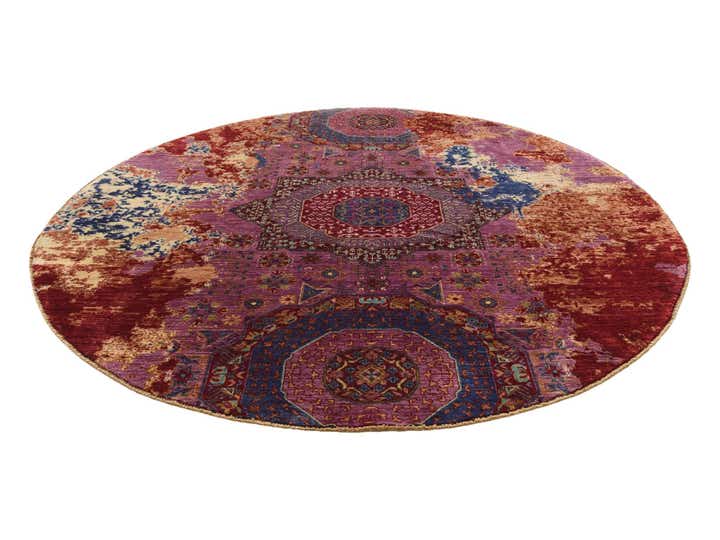 7' 2 x 7' 3 Hand Knotted Mamluk Ziegler Round Rug