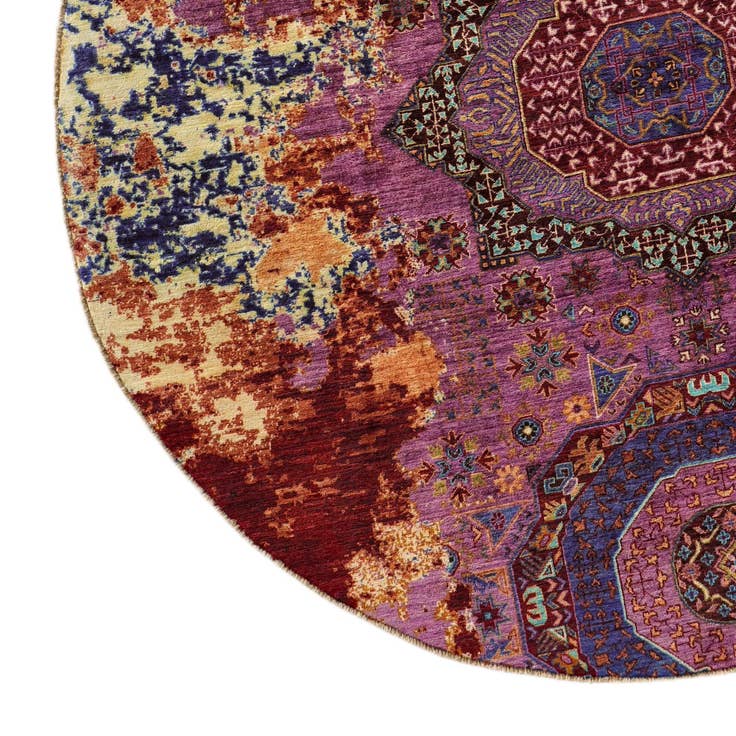 Detail image of 7' 2 x 7' 3 Hand Knotted Mamluk Ziegler Round Rug
