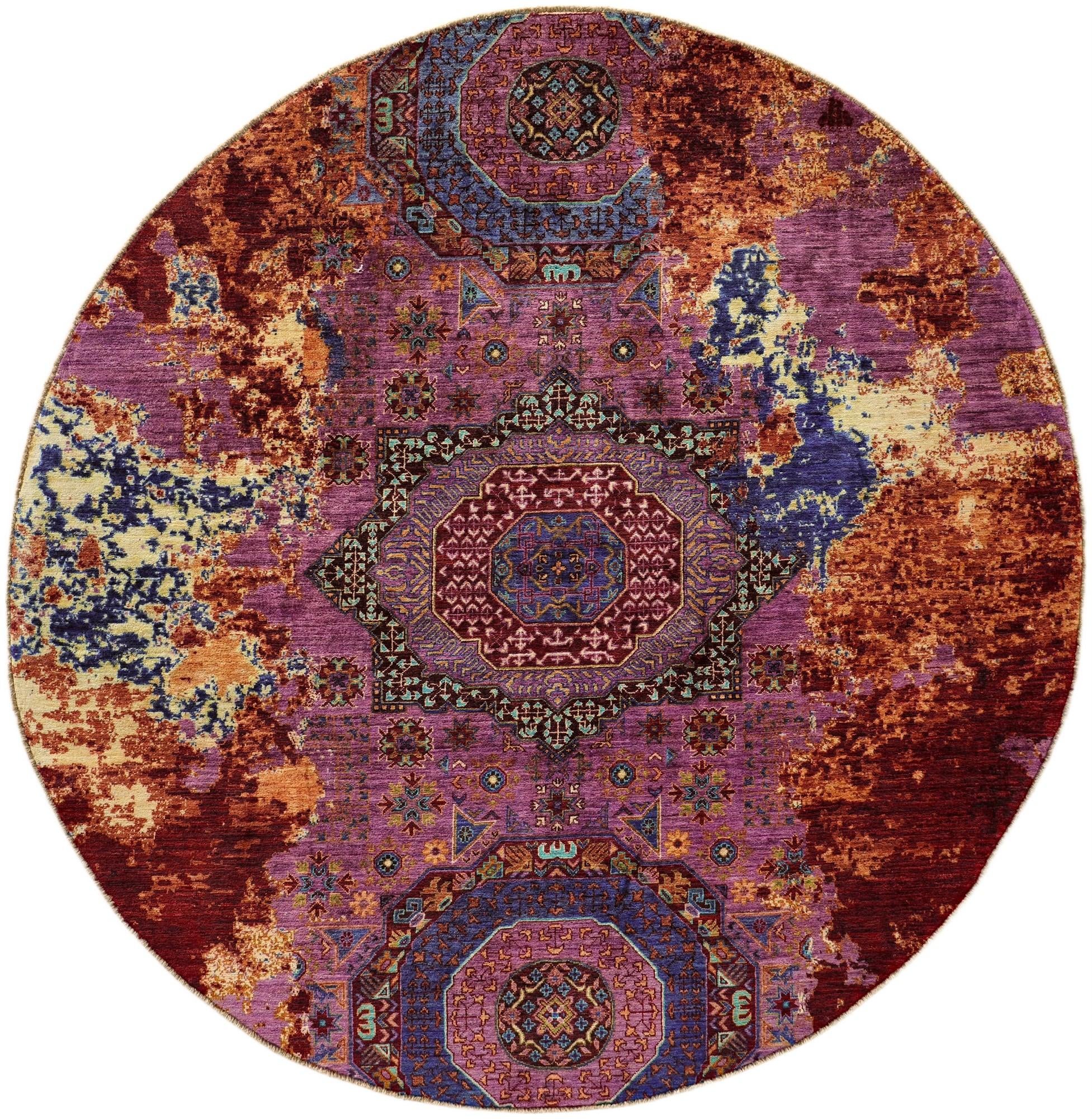 7' 2 x 7' 3 Hand Knotted Mamluk Ziegler Round Rug