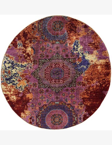 7' 2 x 7' 3 Hand Knotted Mamluk Ziegler Round Rug