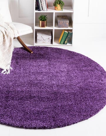 5' 3 x 5' 3 Solid Frieze Round Rug
