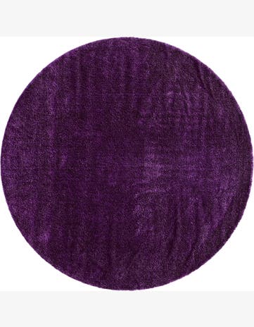 Violet Solid Frieze Round Rug