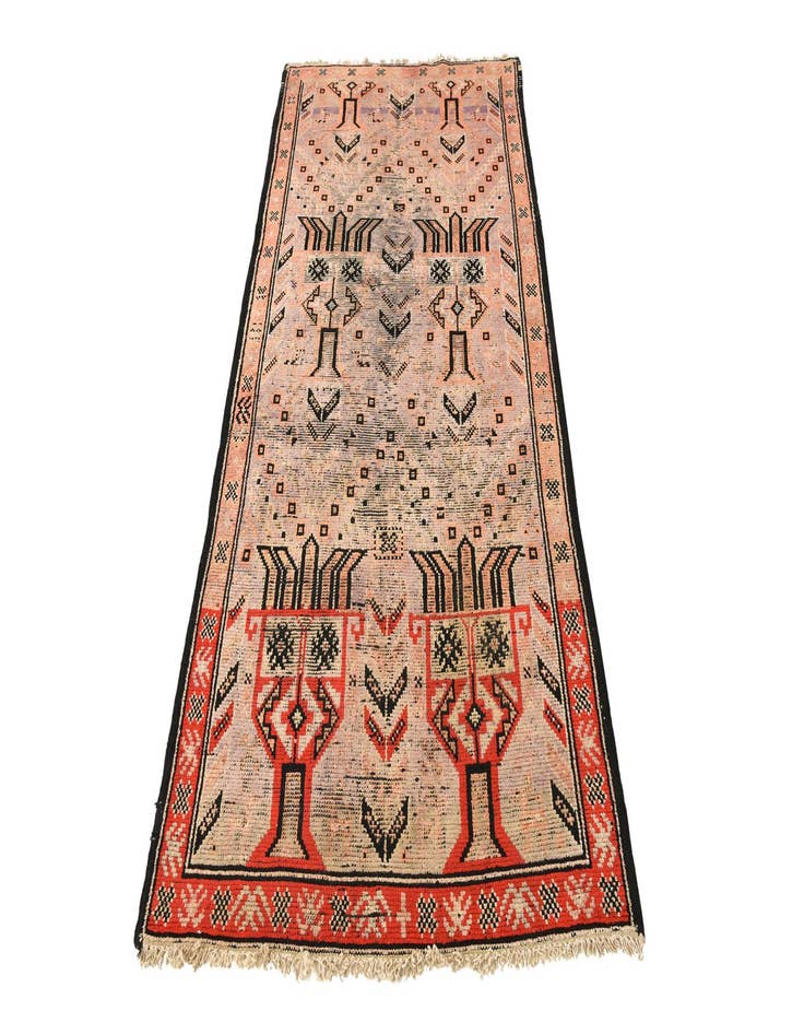 Detail image of 3' 6 x 7' 9  Hand Knotted Hamedan Persian Wool Runner Rug