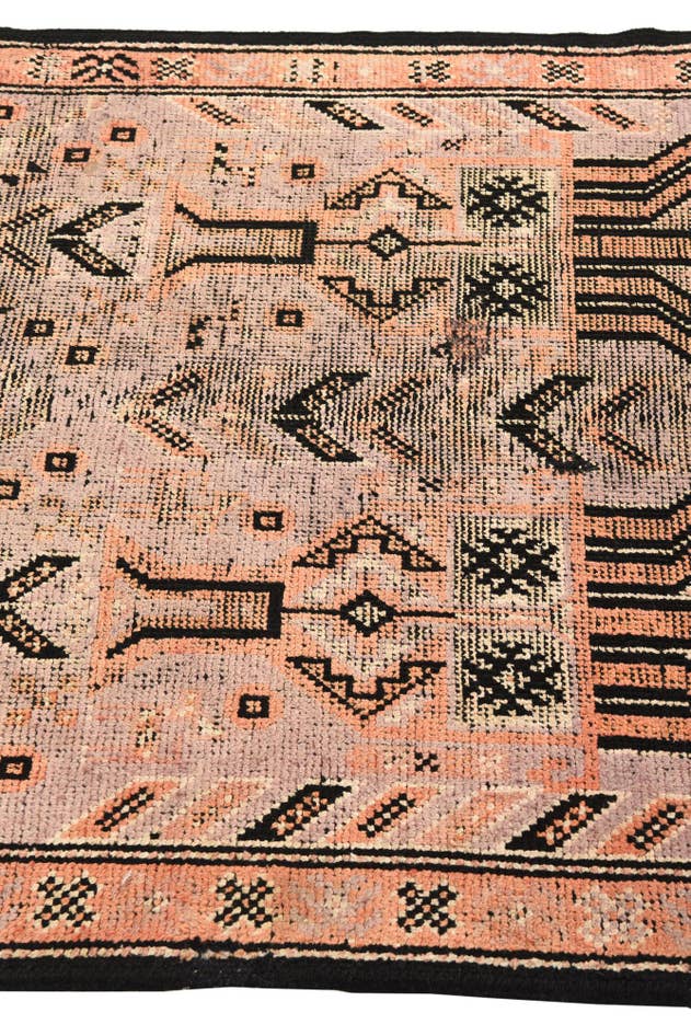 Detail image of 3' 6 x 7' 9 Hand Knotted Hamedan Persian Wool Runner Rug
