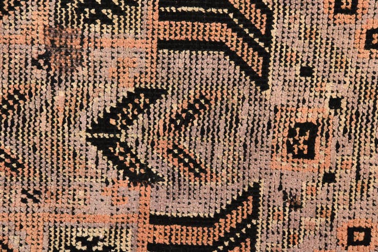 Detail image of 3' 6 x 7' 9 Hand Knotted Hamedan Persian Wool Runner Rug