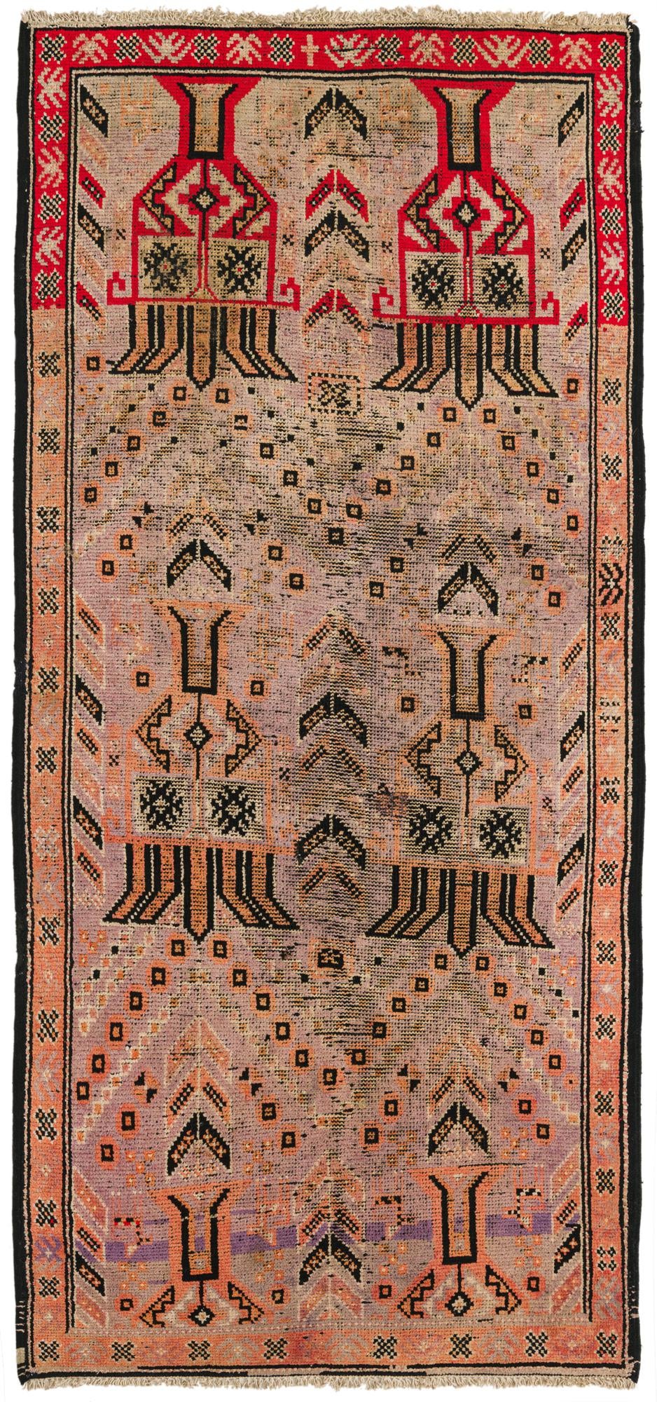 3' 6 x 7' 9 Hand Knotted Hamedan Persian Wool Runner Rug