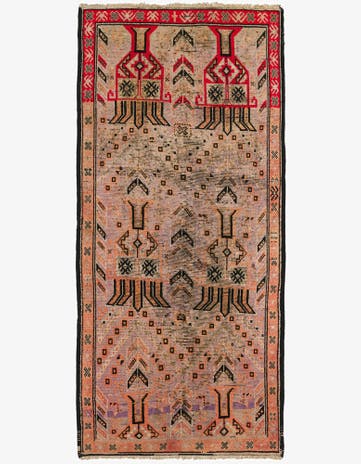 3' 6 x 7' 9 Hand Knotted Hamedan Persian Wool Runner Rug
