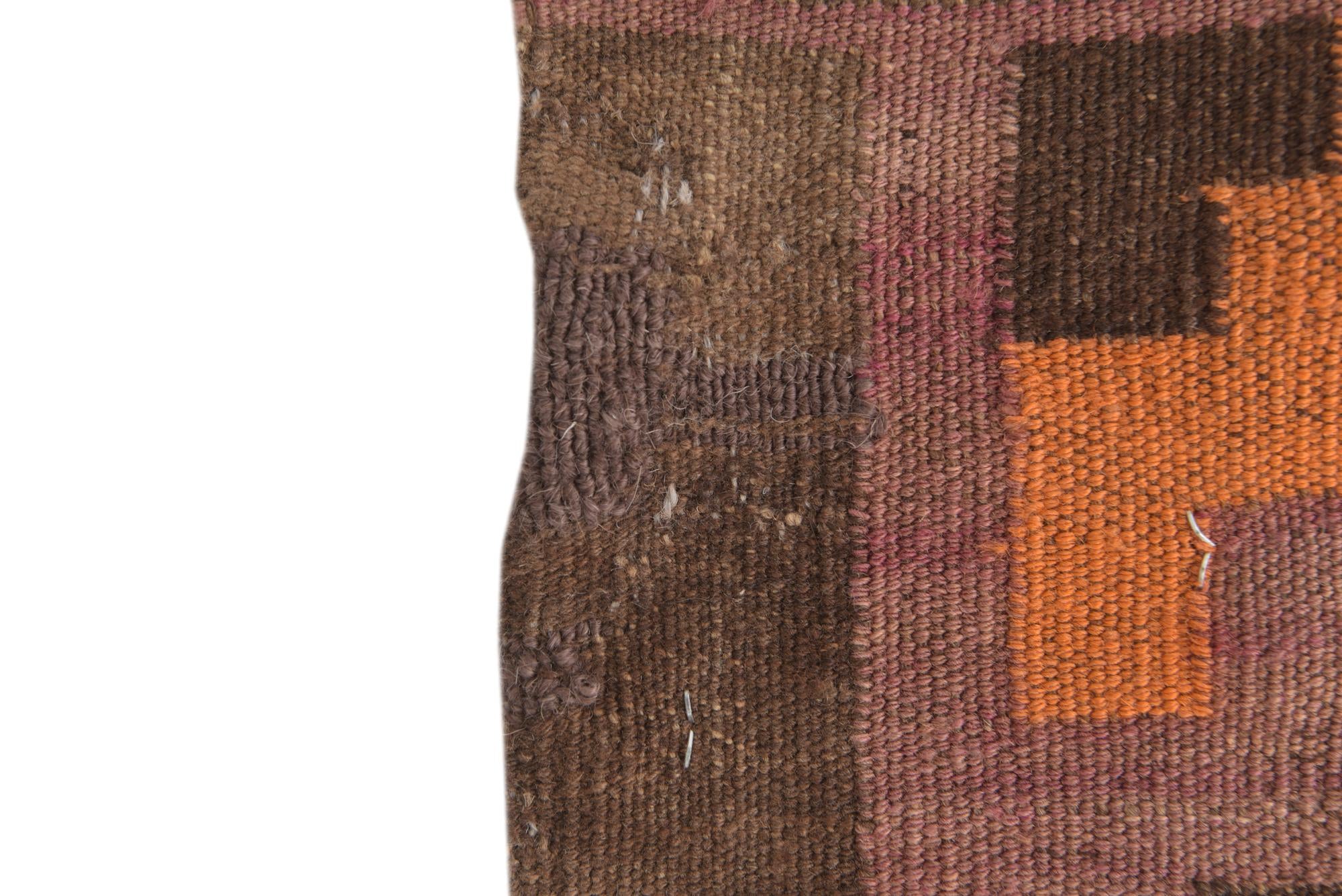 6' 2 x 14' 9 Hand Woven Kilim Fars Wool Runner Rug