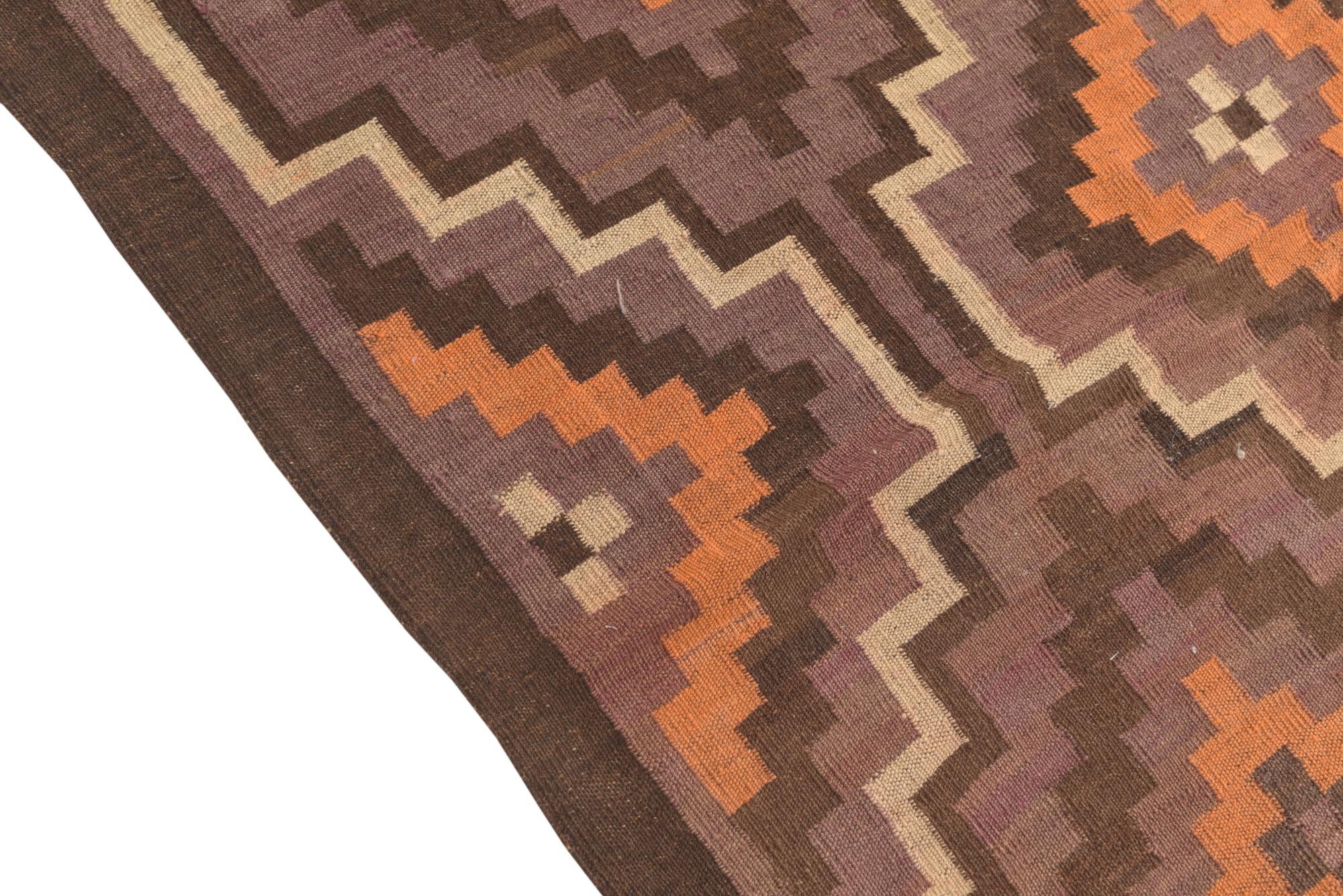 6' 2 x 14' 9 Hand Woven Kilim Fars Wool Runner Rug