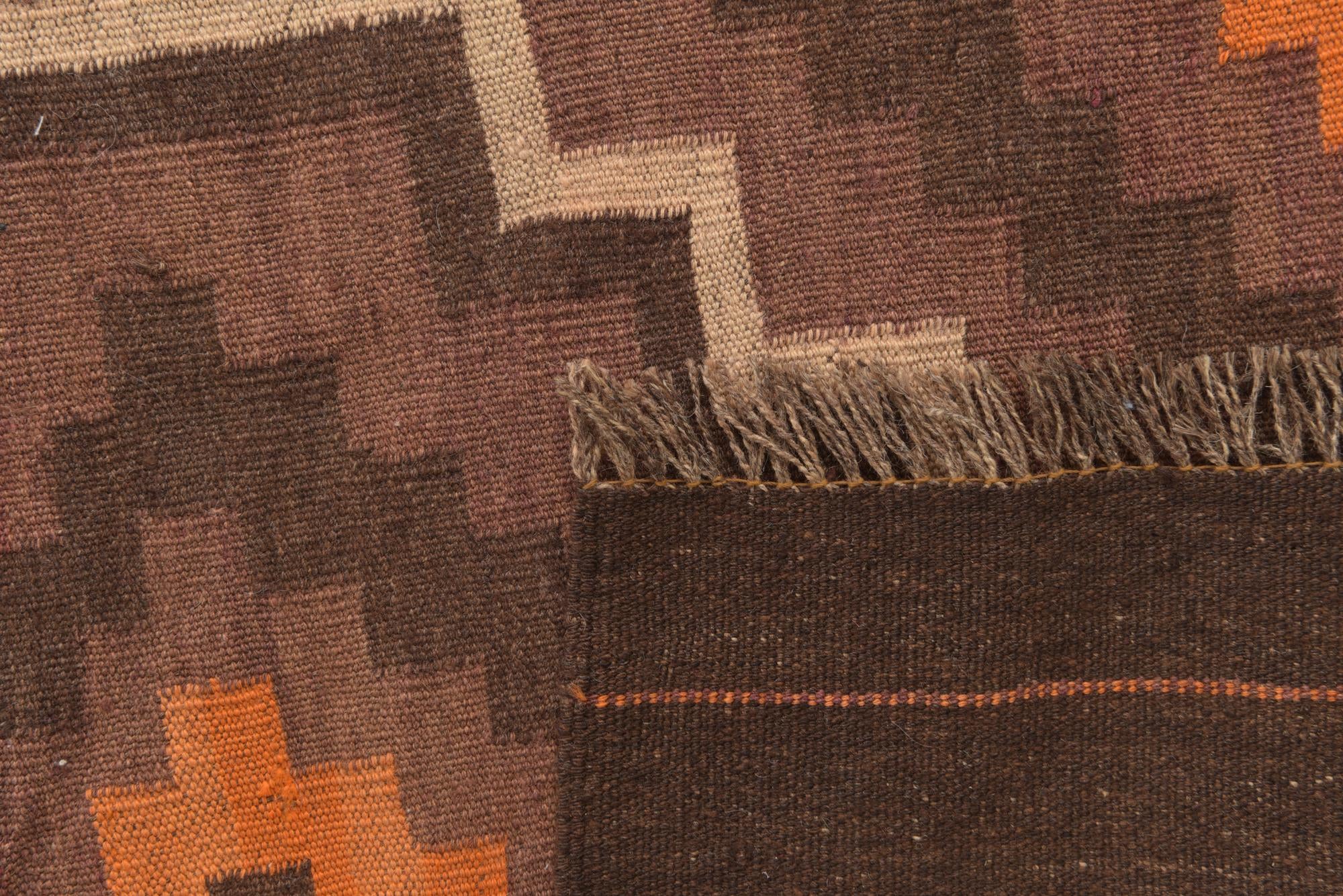 6' 2 x 14' 9 Hand Woven Kilim Fars Wool Runner Rug