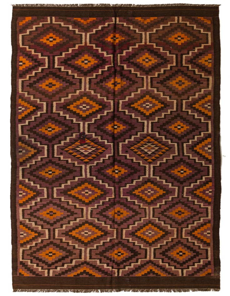Detail image of 6' 2 x 14' 9 Hand Woven Kilim Fars Wool Runner Rug